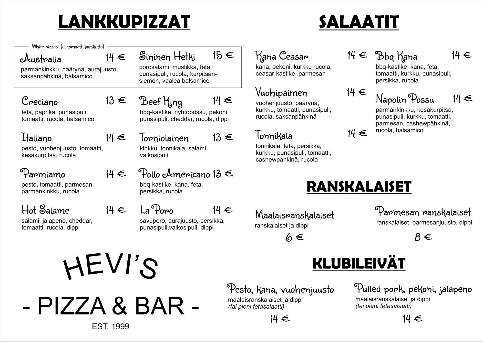 Cover image of this place Hevi's Pizza&Bar
