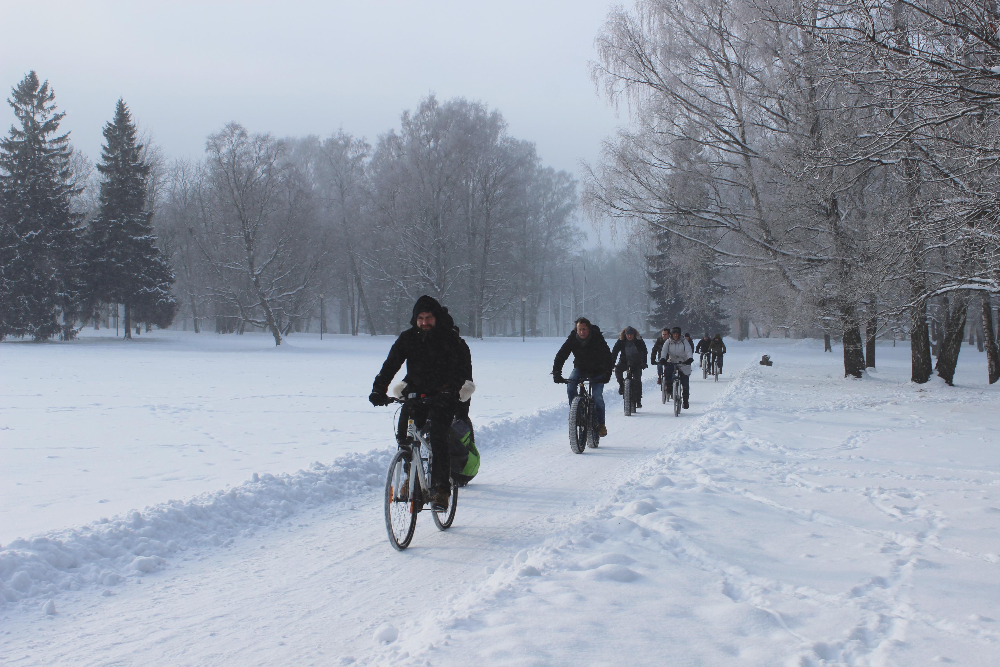 Picture of a tourist tour Tallinn Winter Bike Tour with Cafe Stop and Market Visit
