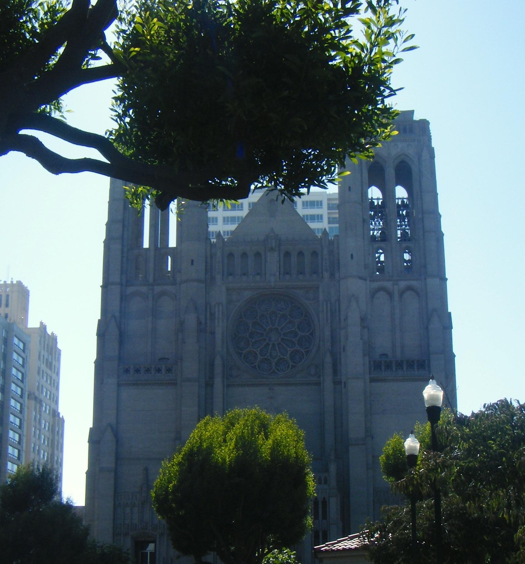 Cover image of this place Yoga on the labyrinth in Grace Cathedral