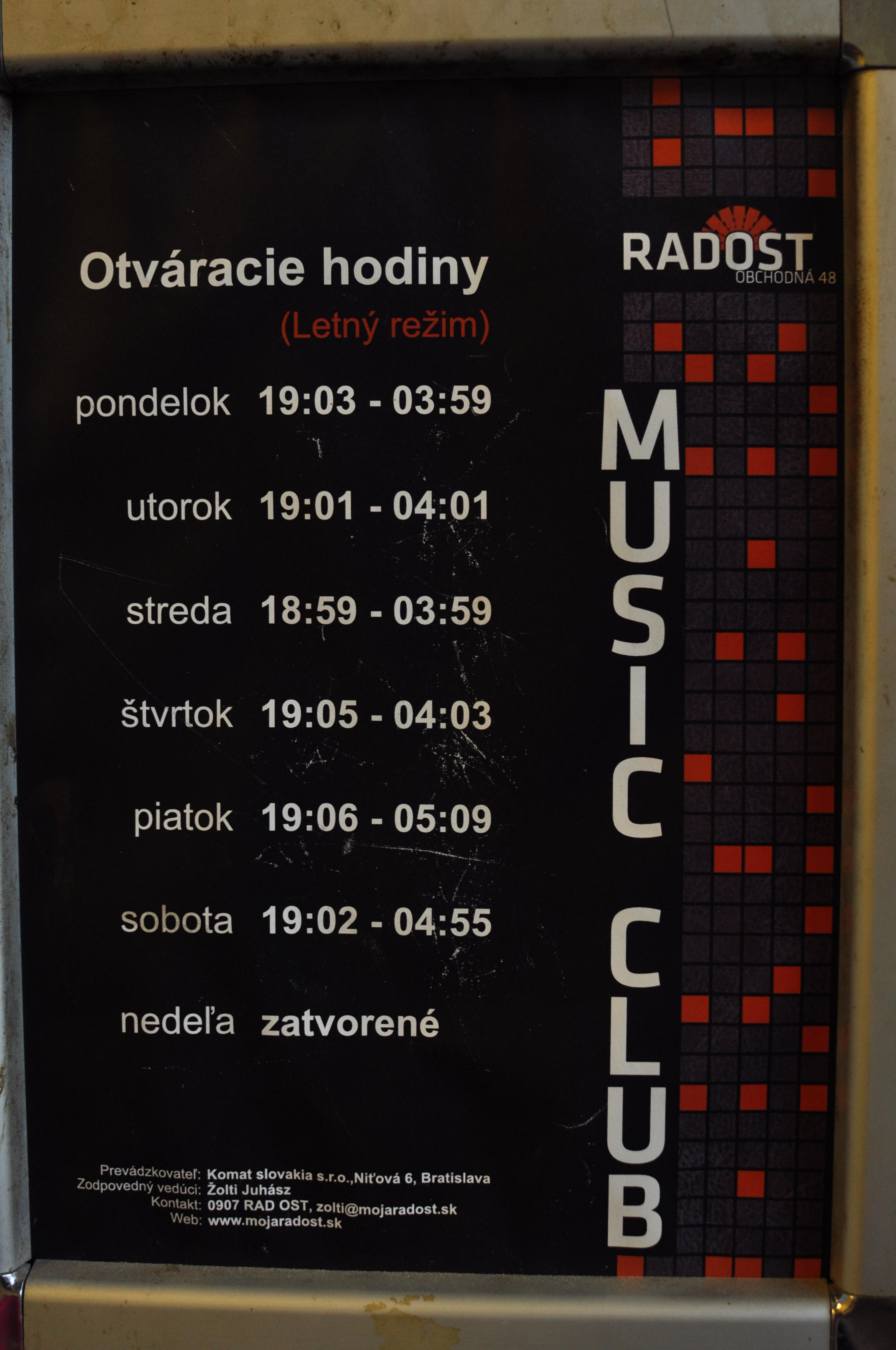 Cover image of this place Radosť Music Club